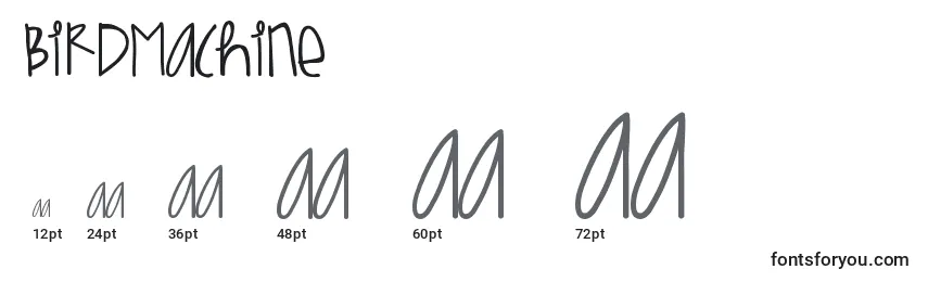 Birdmachine Font Sizes