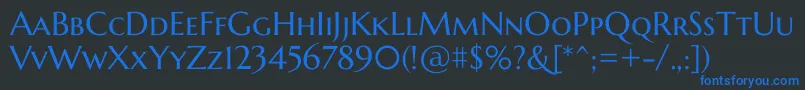MarcellusscRegular Font – Blue Fonts on Black Background