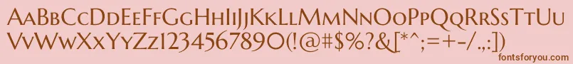 MarcellusscRegular Font – Brown Fonts on Pink Background