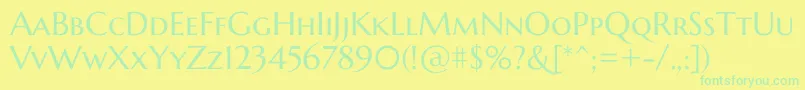 MarcellusscRegular Font – Green Fonts on Yellow Background