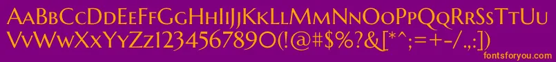 Police MarcellusscRegular – polices orange sur fond violet