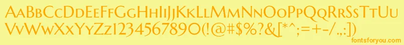 MarcellusscRegular Font – Orange Fonts on Yellow Background
