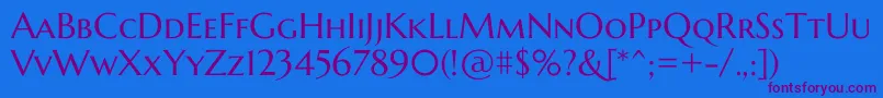 MarcellusscRegular Font – Purple Fonts on Blue Background