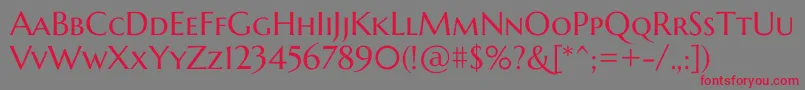 フォントMarcellusscRegular – 赤い文字の灰色の背景