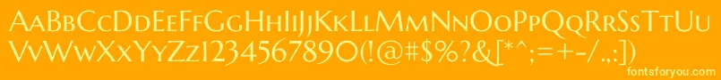 フォントMarcellusscRegular – オレンジの背景に黄色の文字