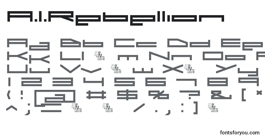 Police A.I.Rebellion - Alphabet, Chiffres, Caractères Spéciaux