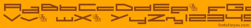 Weitere Informationen zur A.I.Rebellion-Schriftart A.I.Rebellion-Schriftart – Braune Schriften auf orangefarbenem Hintergrund