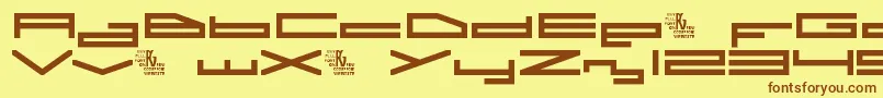 Шрифт A.I.Rebellion – коричневые шрифты на жёлтом фоне