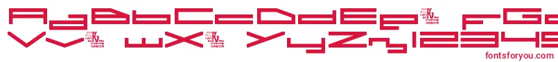 フォントA.I.Rebellion – 白い背景に赤い文字
