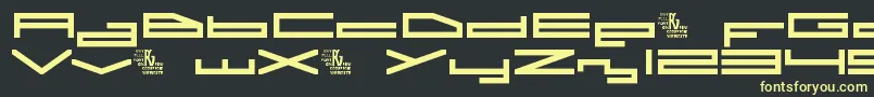 Fonte A.I.Rebellion – fontes amarelas em um fundo preto
