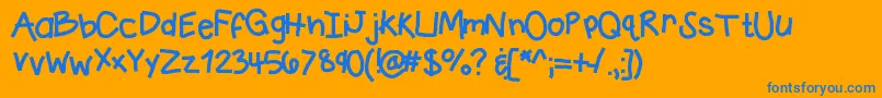 Kbcrazytown Font – Blue Fonts on Orange Background