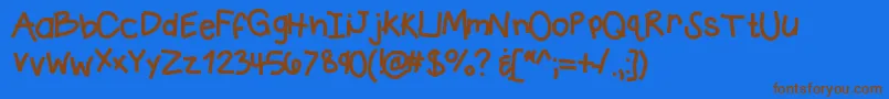 Kbcrazytown Font – Brown Fonts on Blue Background
