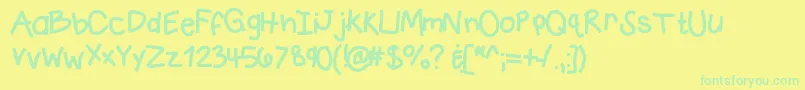 Kbcrazytown Font – Green Fonts on Yellow Background