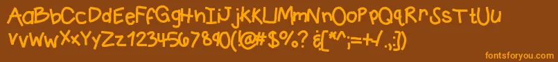 Kbcrazytown Font – Orange Fonts on Brown Background