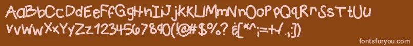 Kbcrazytown Font – Pink Fonts on Brown Background