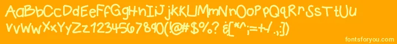 Kbcrazytown Font – Yellow Fonts on Orange Background