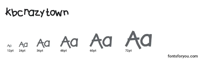 Размеры шрифта Kbcrazytown