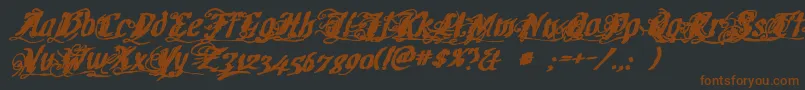 Cretinoink Font – Brown Fonts on Black Background