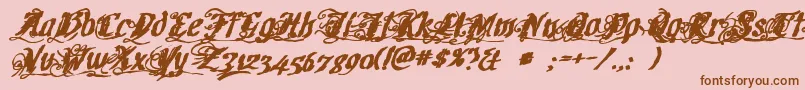 Cretinoink Font – Brown Fonts on Pink Background