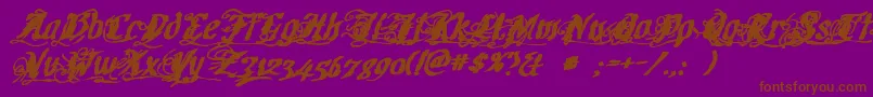 Cretinoink Font – Brown Fonts on Purple Background