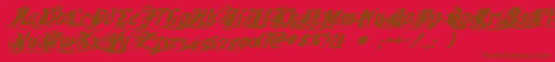 Cretinoink Font – Brown Fonts on Red Background