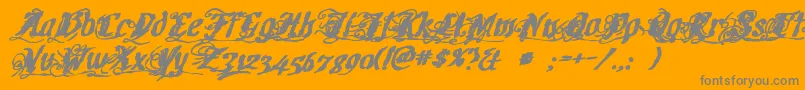 Cretinoink-Schriftart – Graue Schriften auf orangefarbenem Hintergrund