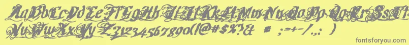 Cretinoink-Schriftart – Graue Schriften auf gelbem Hintergrund