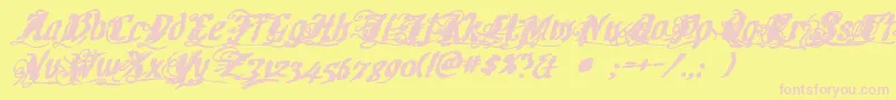 Cretinoink Font – Pink Fonts on Yellow Background