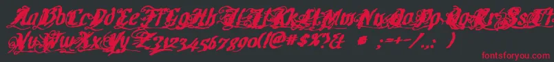 Cretinoink Font – Red Fonts on Black Background