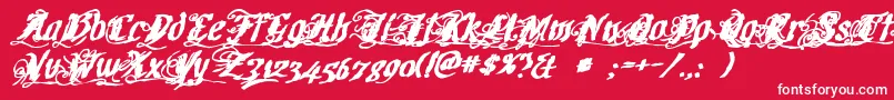 Cretinoink Font – White Fonts on Red Background
