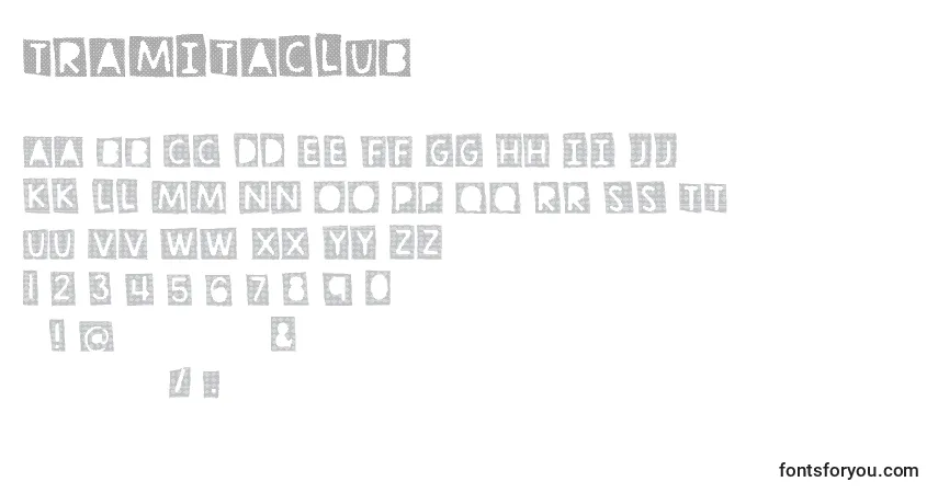 TramitaClub-fontti – aakkoset, numerot, erikoismerkit