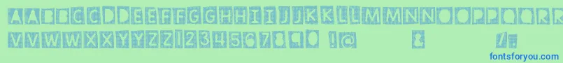 TramitaClub Font – Blue Fonts on Green Background