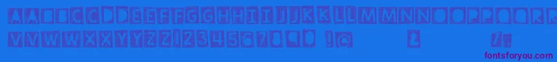 TramitaClub Font – Purple Fonts on Blue Background