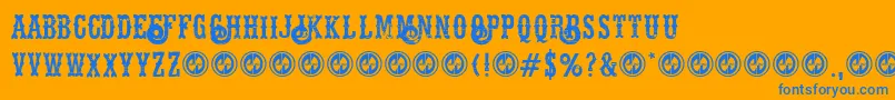 Hellsriderdecay Font – Blue Fonts on Orange Background
