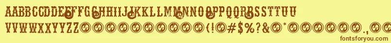 Hellsriderdecay Font – Brown Fonts on Yellow Background