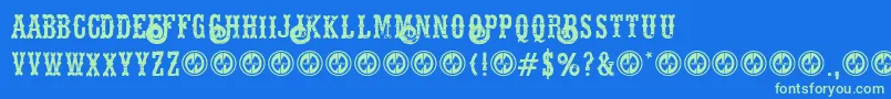 Hellsriderdecay Font – Green Fonts on Blue Background