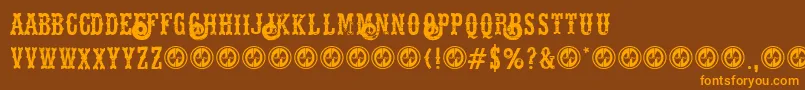 Hellsriderdecay Font – Orange Fonts on Brown Background