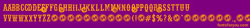 Hellsriderdecay Font – Orange Fonts on Purple Background