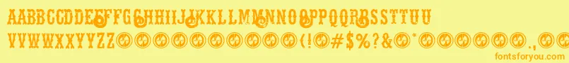 Hellsriderdecay Font – Orange Fonts on Yellow Background