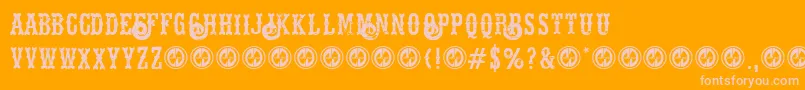 Hellsriderdecay Font – Pink Fonts on Orange Background