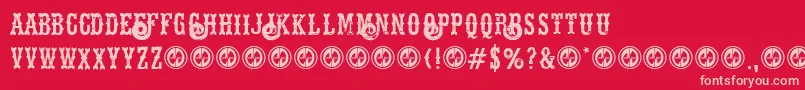 Hellsriderdecay Font – Pink Fonts on Red Background