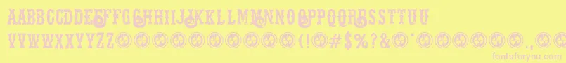 Hellsriderdecay Font – Pink Fonts on Yellow Background