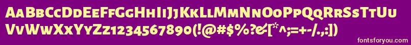 AlegreyasansscBlack Font – Yellow Fonts on Purple Background