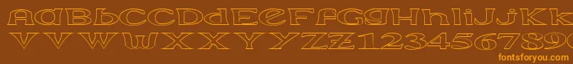 Extrabor-Schriftart – Orangefarbene Schriften auf braunem Hintergrund