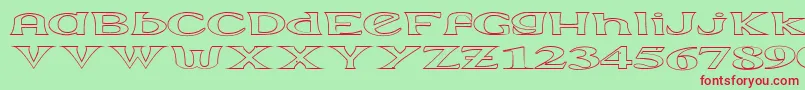 Extrabor-Schriftart – Rote Schriften auf grünem Hintergrund