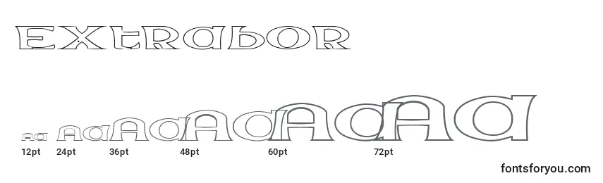 Размеры шрифта Extrabor