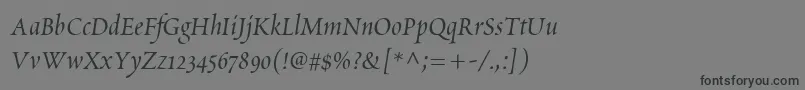 フォントScriptoriaSsi – 黒い文字の灰色の背景