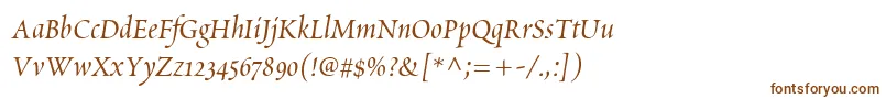 ScriptoriaSsi-fontti – ruskeat fontit valkoisella taustalla