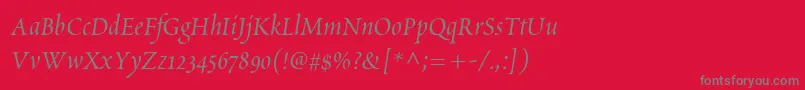 ScriptoriaSsi Font – Gray Fonts on Red Background