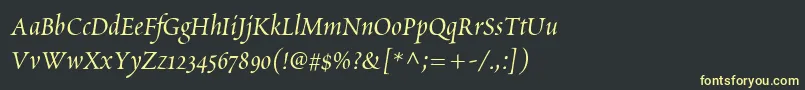 フォントScriptoriaSsi – 黒い背景に黄色の文字